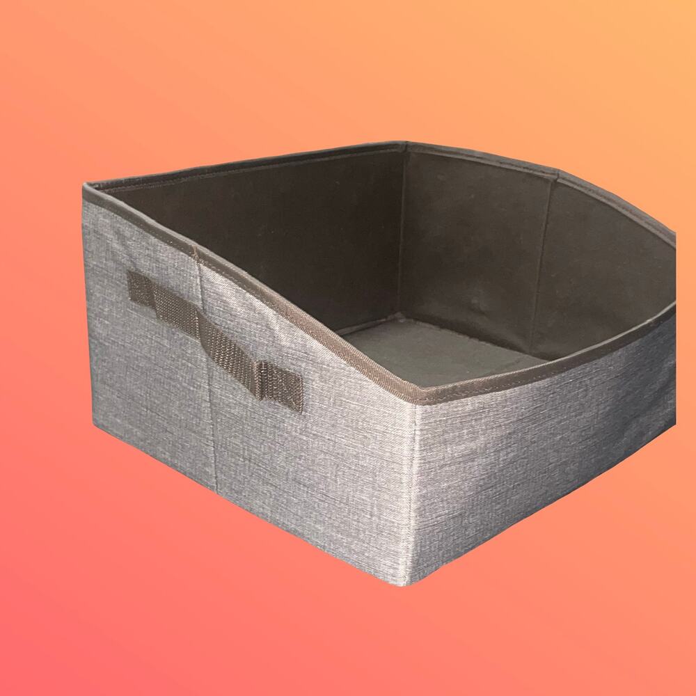 Thirty One Your Way Display Bin Grey Crosshatch Storage Organizer Collapsible